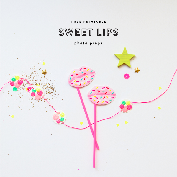 Sweet lips printable photo booth props by Oh Happy Day
