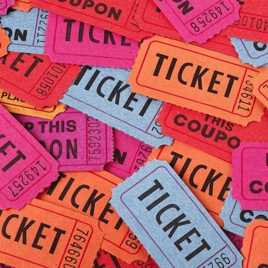 Raffle tickets for a virtual event