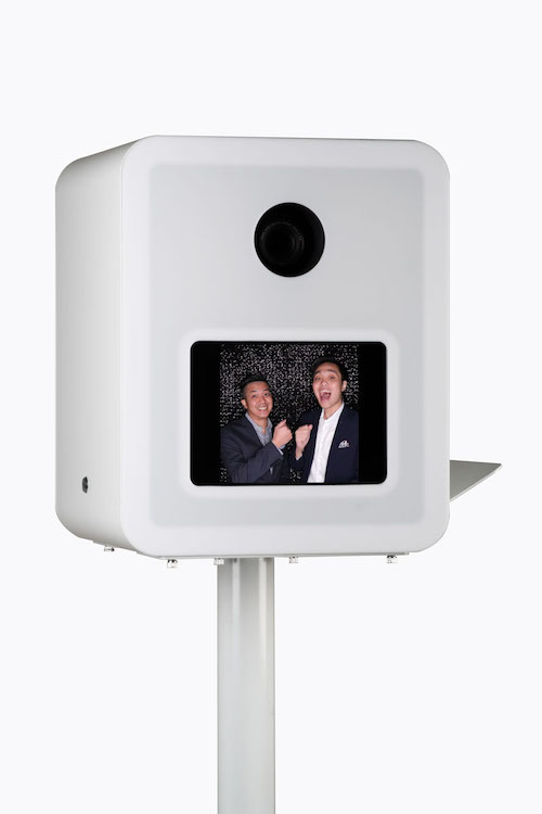 Close-up front view of Aura photo booth
