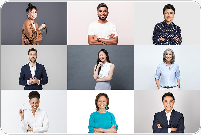Live gallery showing the corporate portraits taken with the instant headshot station