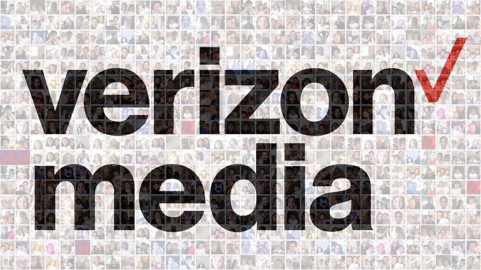 Digital mosaic for Verizon Media, created with photos taken at virtual photo booth