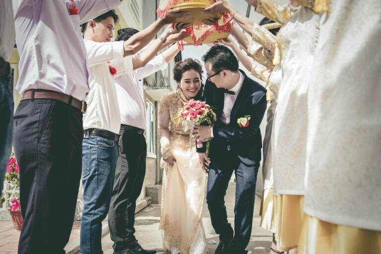 Wedding couple during ceremony